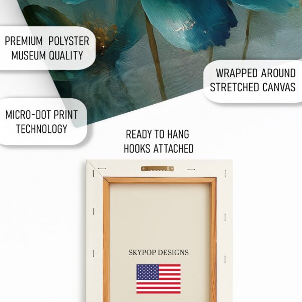Teal Peony Bloom Art
