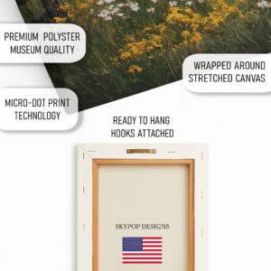 Red Barn Wildflower Art
