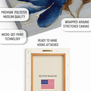 Blue and Gold Floral Art