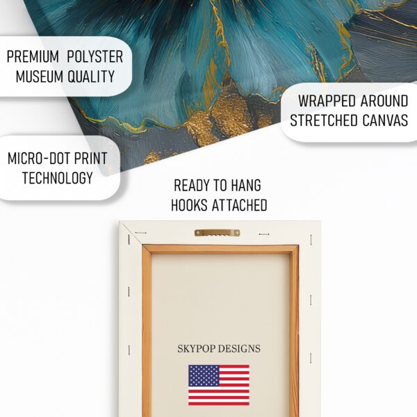 Luxe Teal Blooms Art
