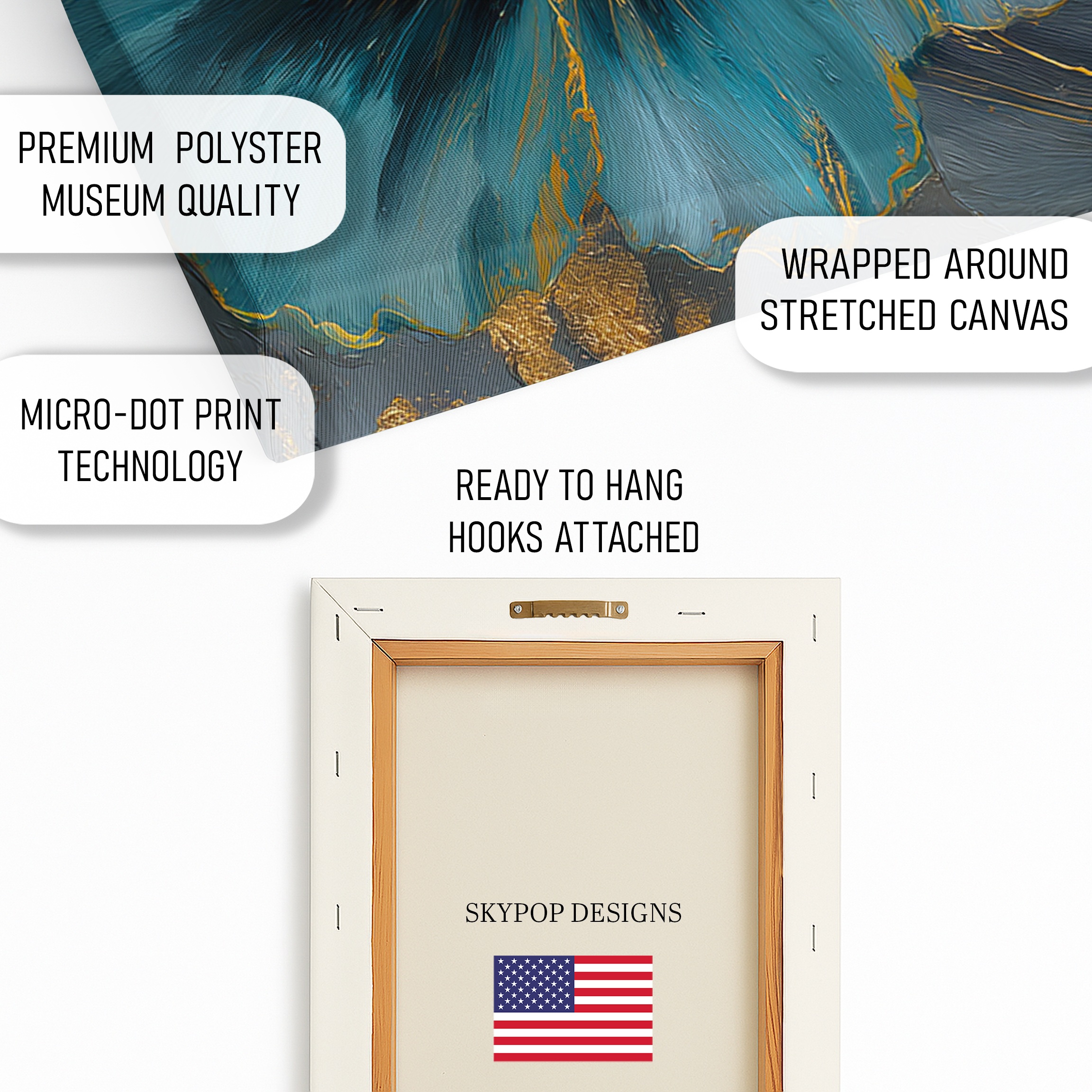 4.jpg Luxe Teal Blooms Art