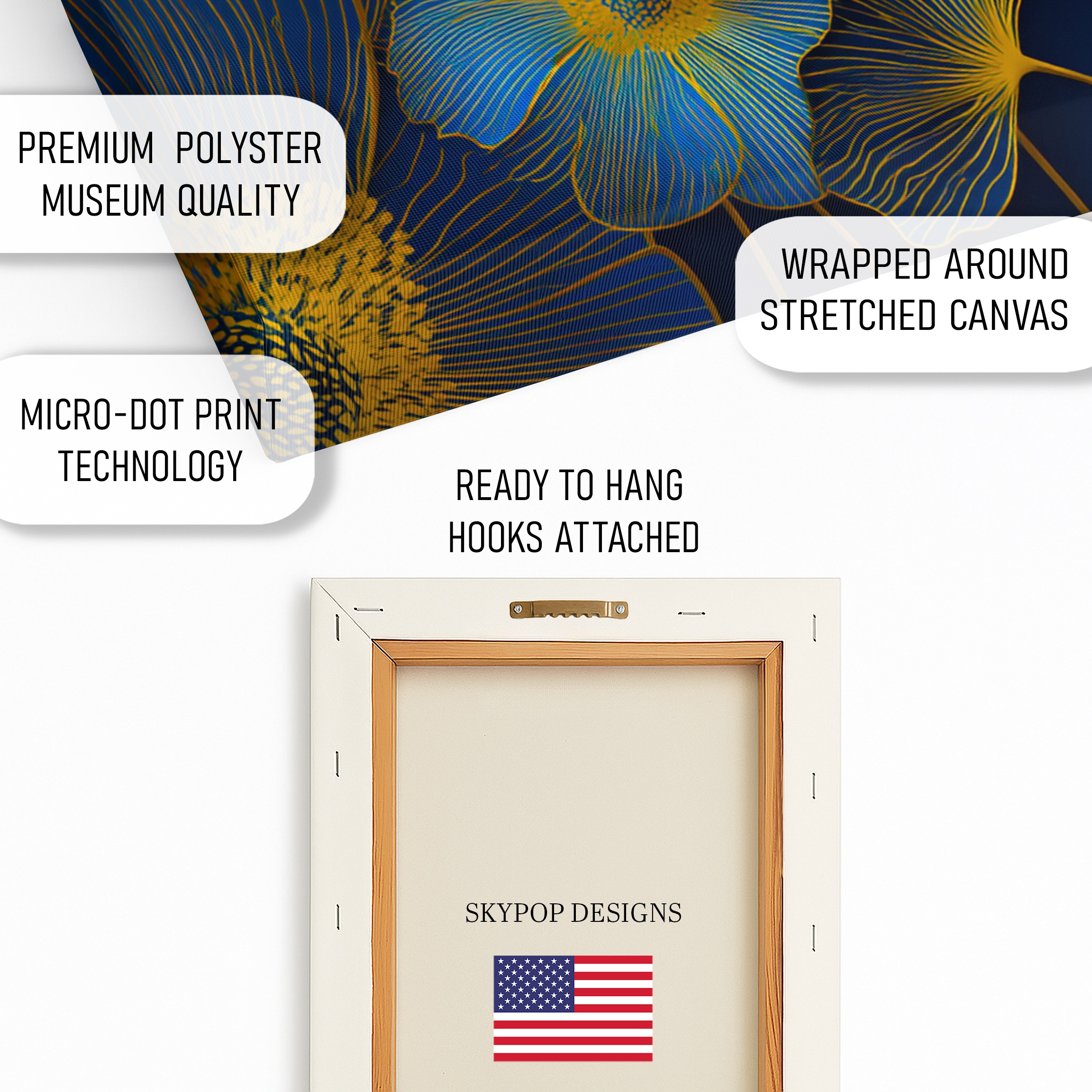 4.jpg Golden Blue Floral Art