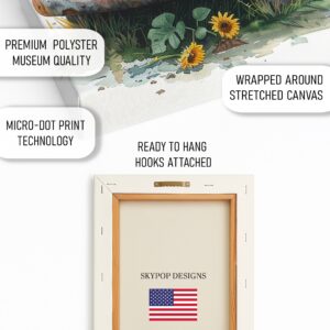 Vintage Truck Sunflower Art