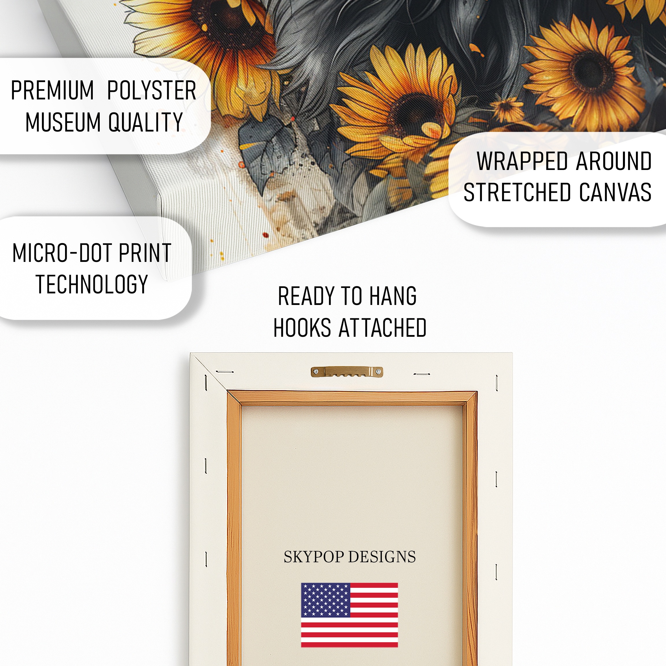 4.jpg Black Cat Sunflower Art