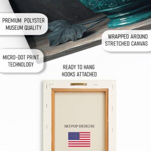 Teal Hibiscus Vase Art