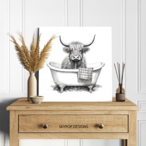 Highland Cow Bath Art