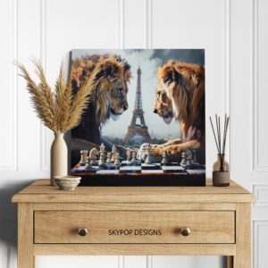 Lion Chess Match Art