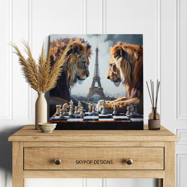 Lion Chess Match Art
