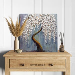 White Blossom Tree Art