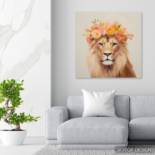 Lion Floral Crown Art