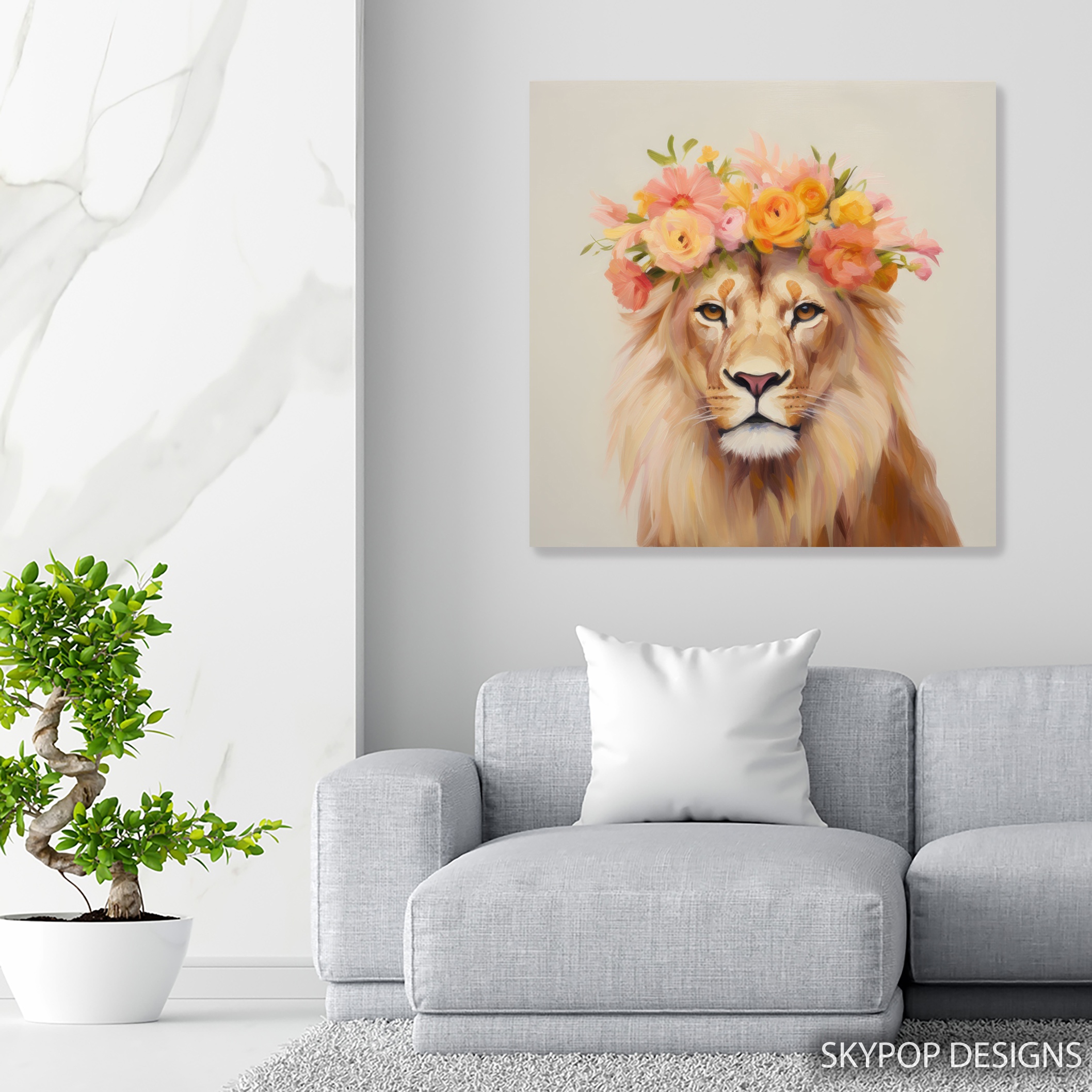5.jpg Lion Floral Crown Art