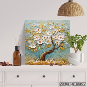 White Blossom Tree Art
