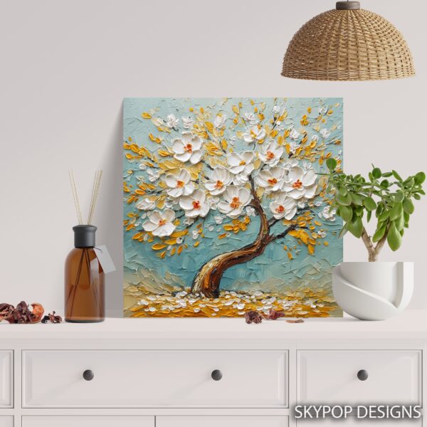 White Blossom Tree Art