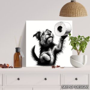 Miniature Schnauzer Toilet Paper Art