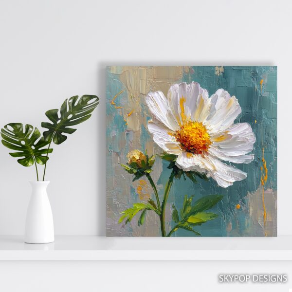 White Daisy Bloom Art
