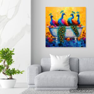 Peacock Bath Time Art