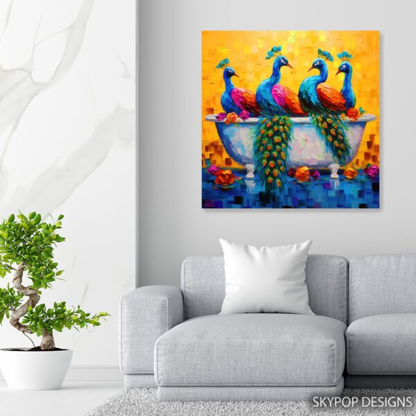 Peacock Bath Time Art
