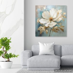 Golden Bloom Abstract Art