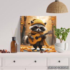 Raccoon Guitar Art