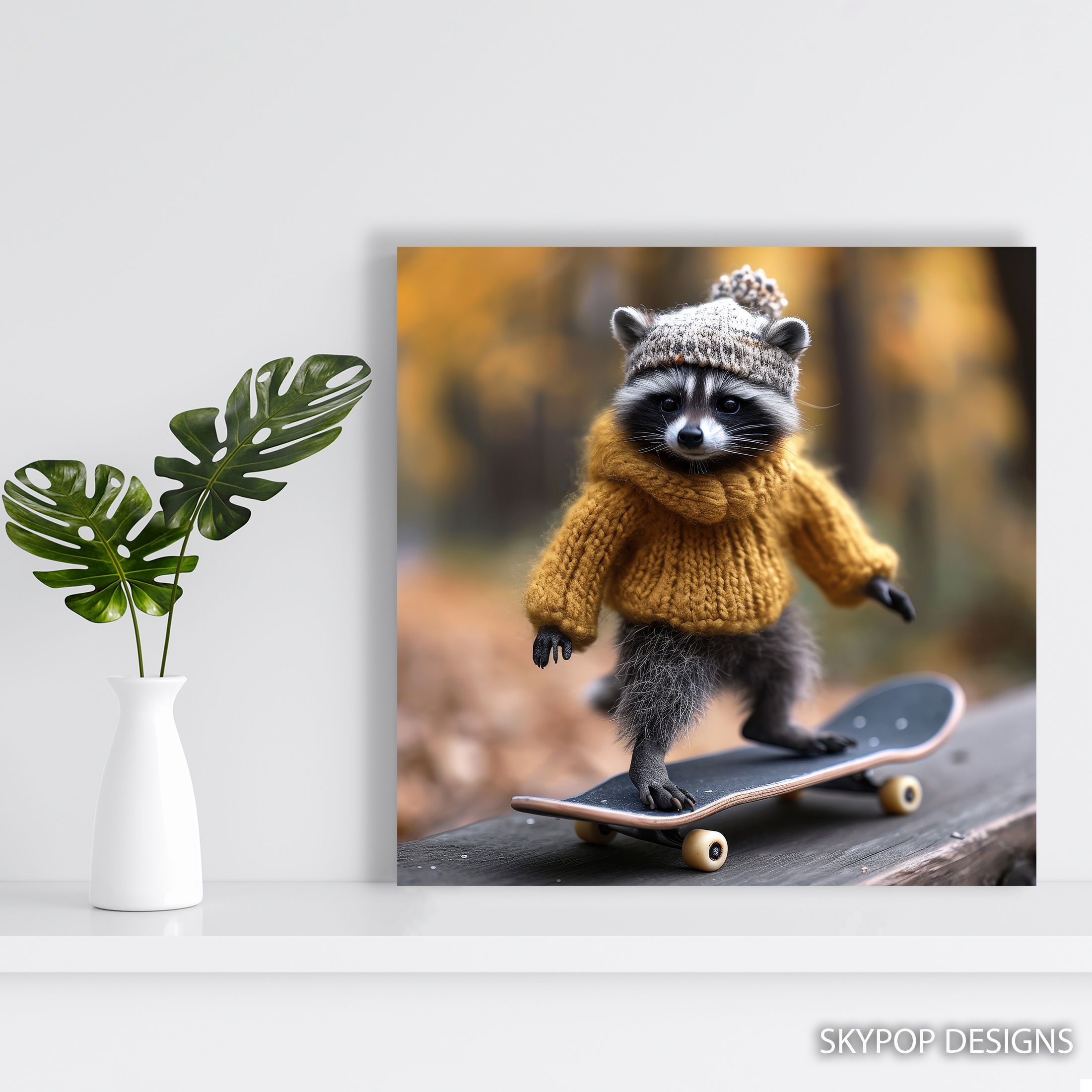 5.jpg Raccoon Skater Art