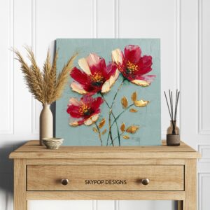 Red Floral Art