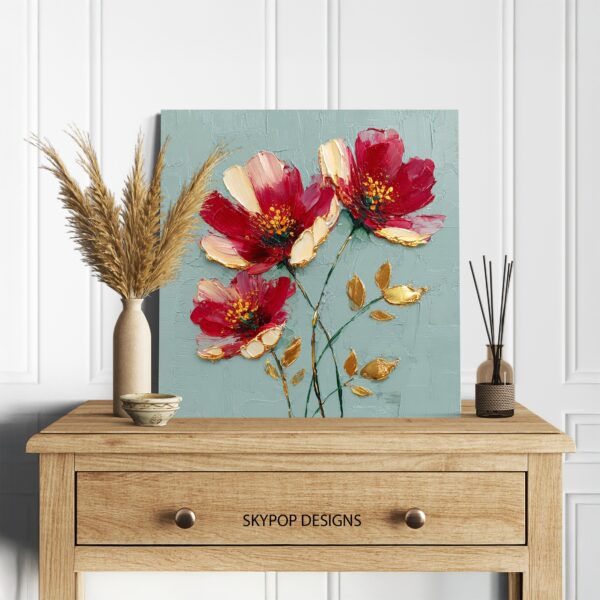 Red Floral Art