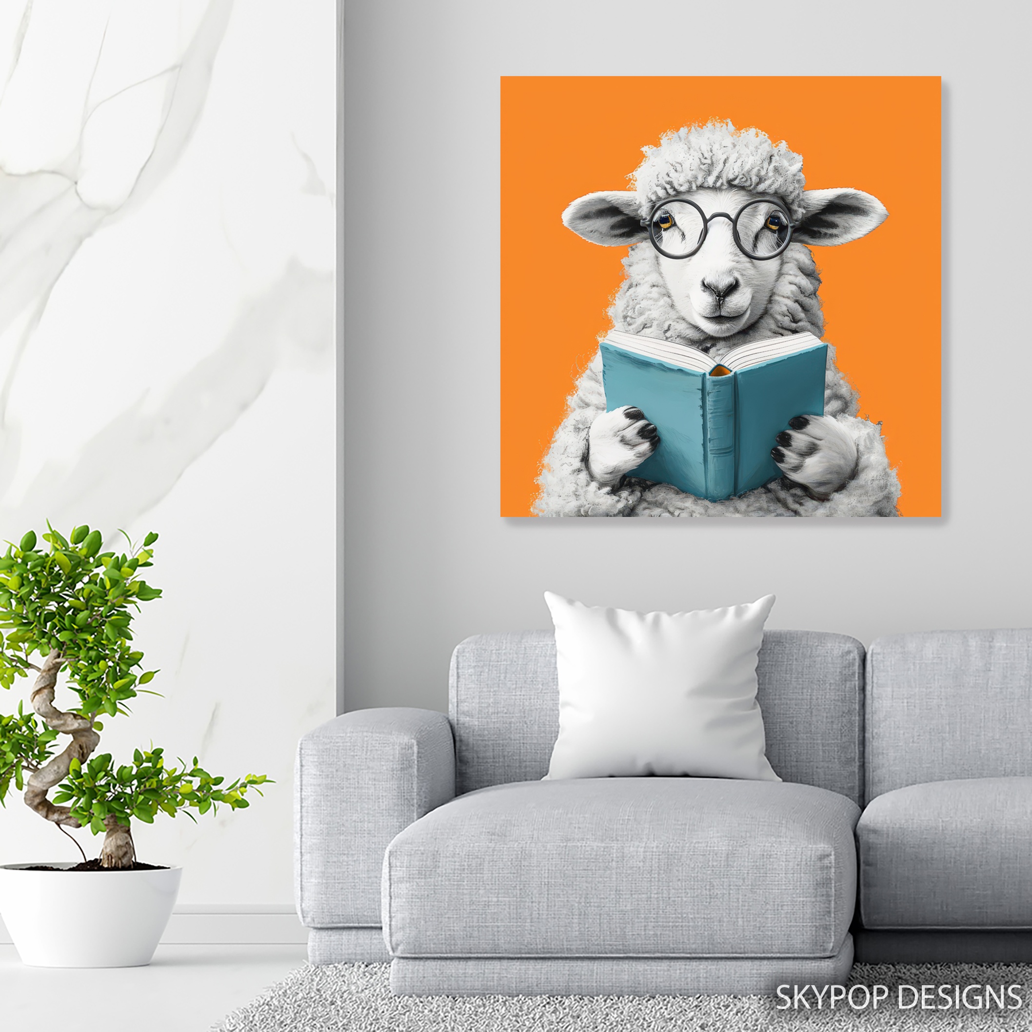 5.jpg Sheep Reading Art