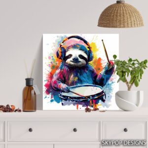 Sloth Drummer Art