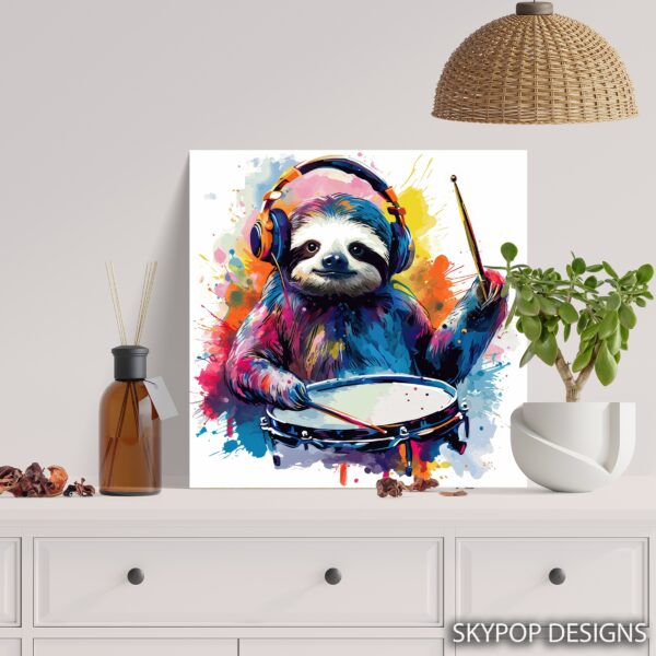 Sloth Drummer Art