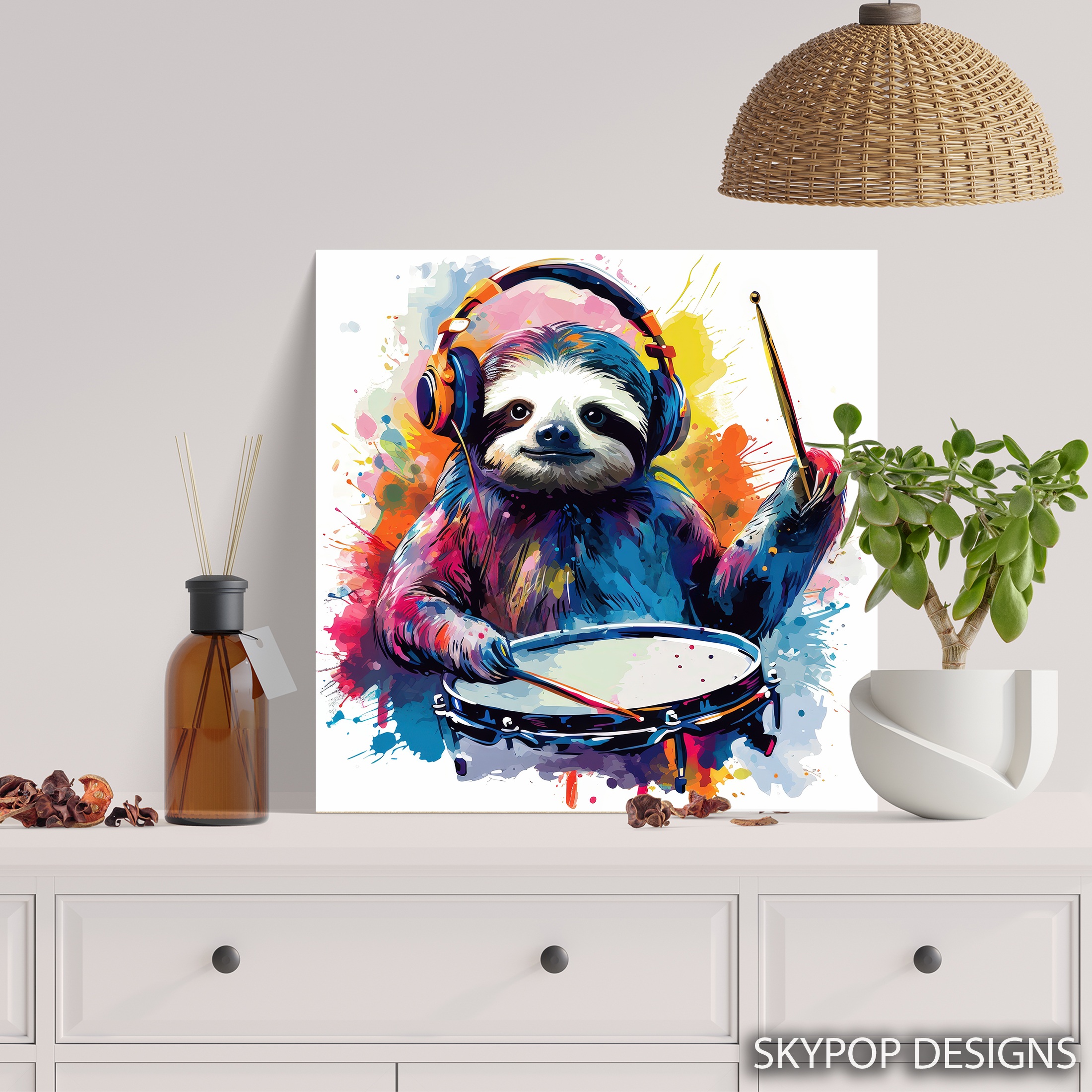 5.jpg Sloth Drummer Art