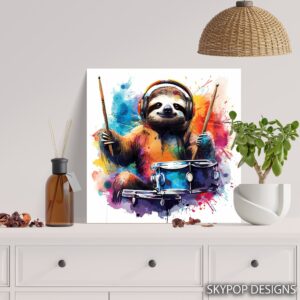 Sloth Drummer Art