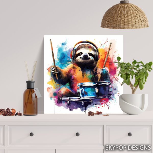 Sloth Drummer Art