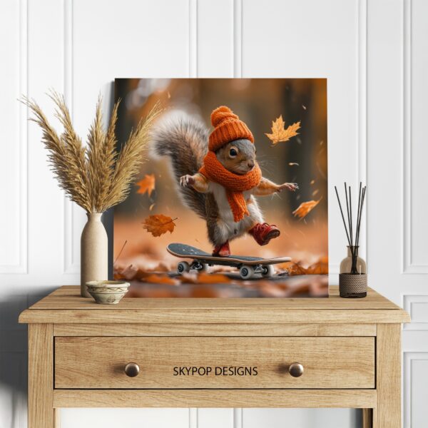 Squirrel Skateboarding Art