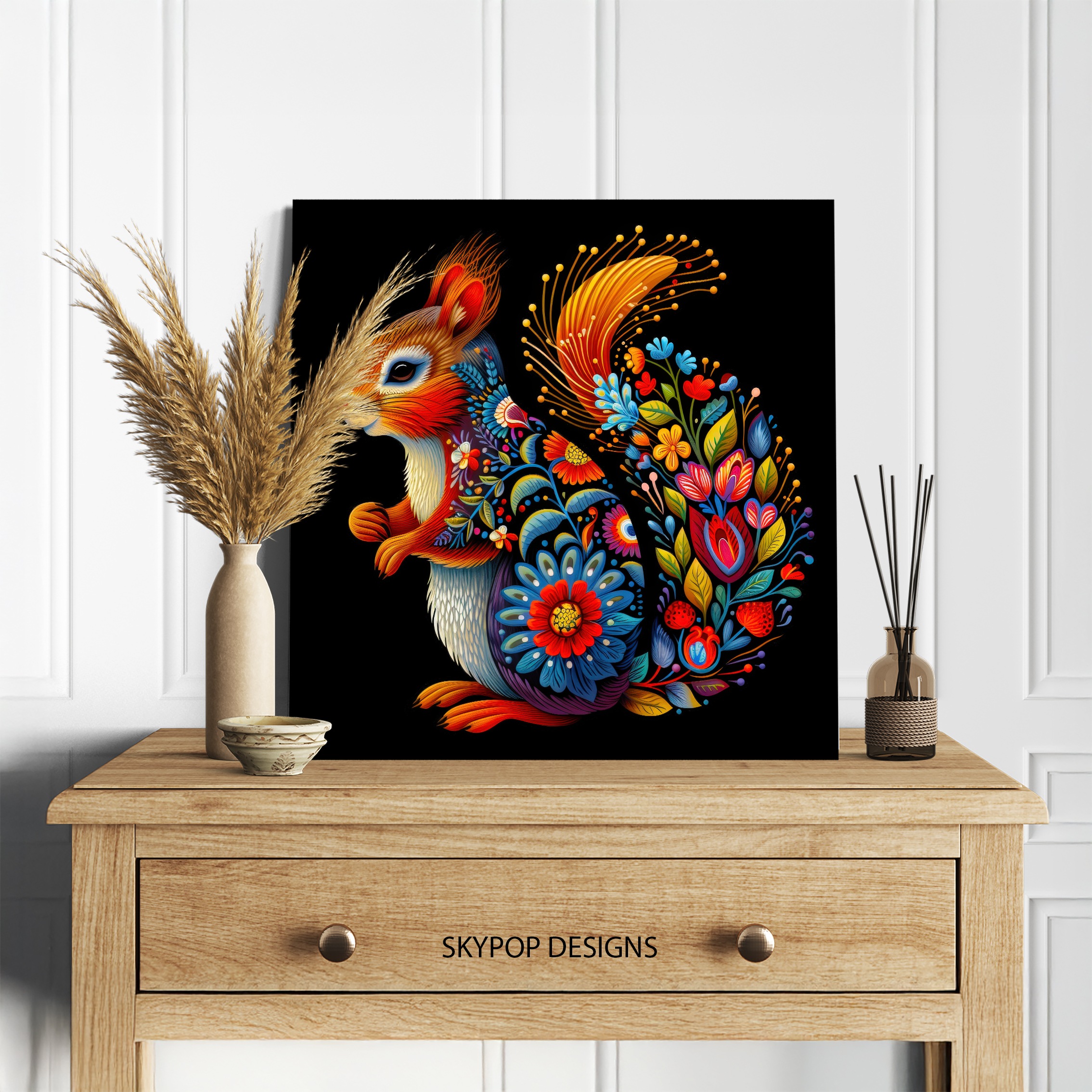 5.jpg Squirrel Floral Art