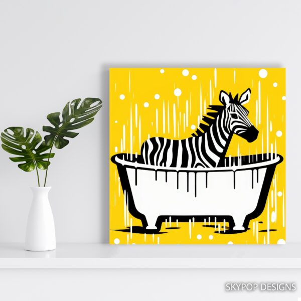 Zebra Bathtime Splash Art