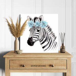 Floral Zebra Art