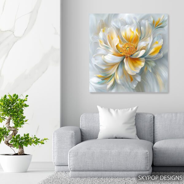Golden Peony Bloom Art