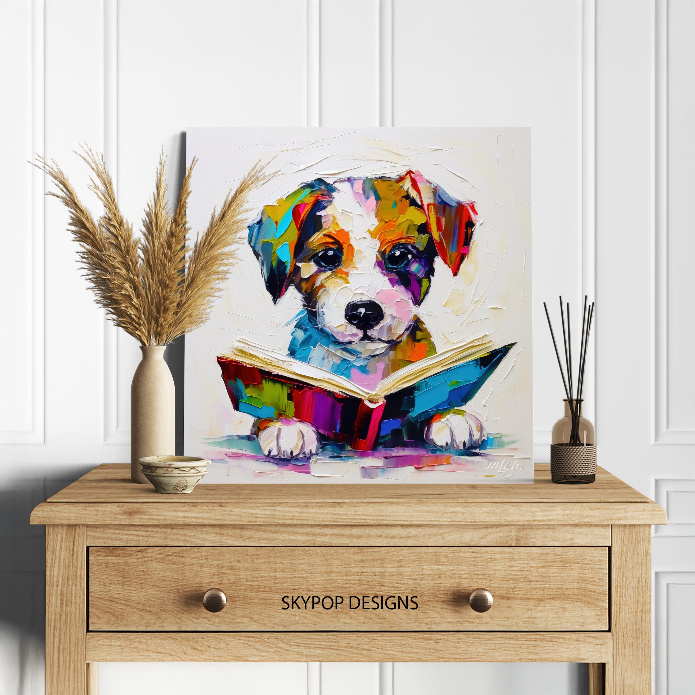 5.jpg Yorkshire Terrier Reading Art