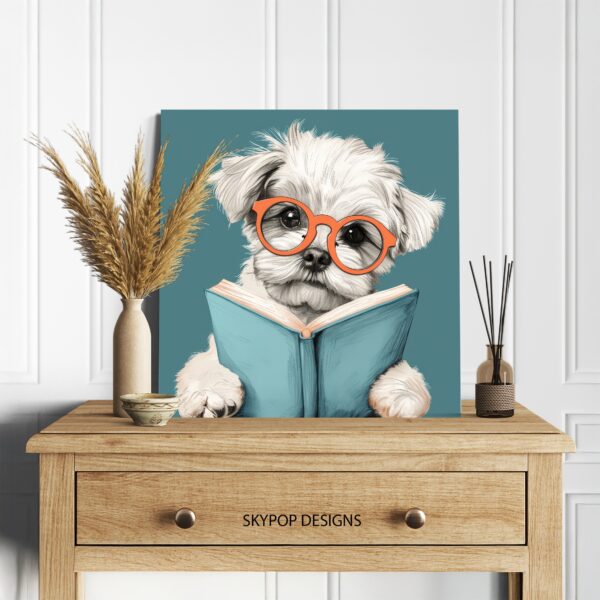 Maltese Book Lover Art