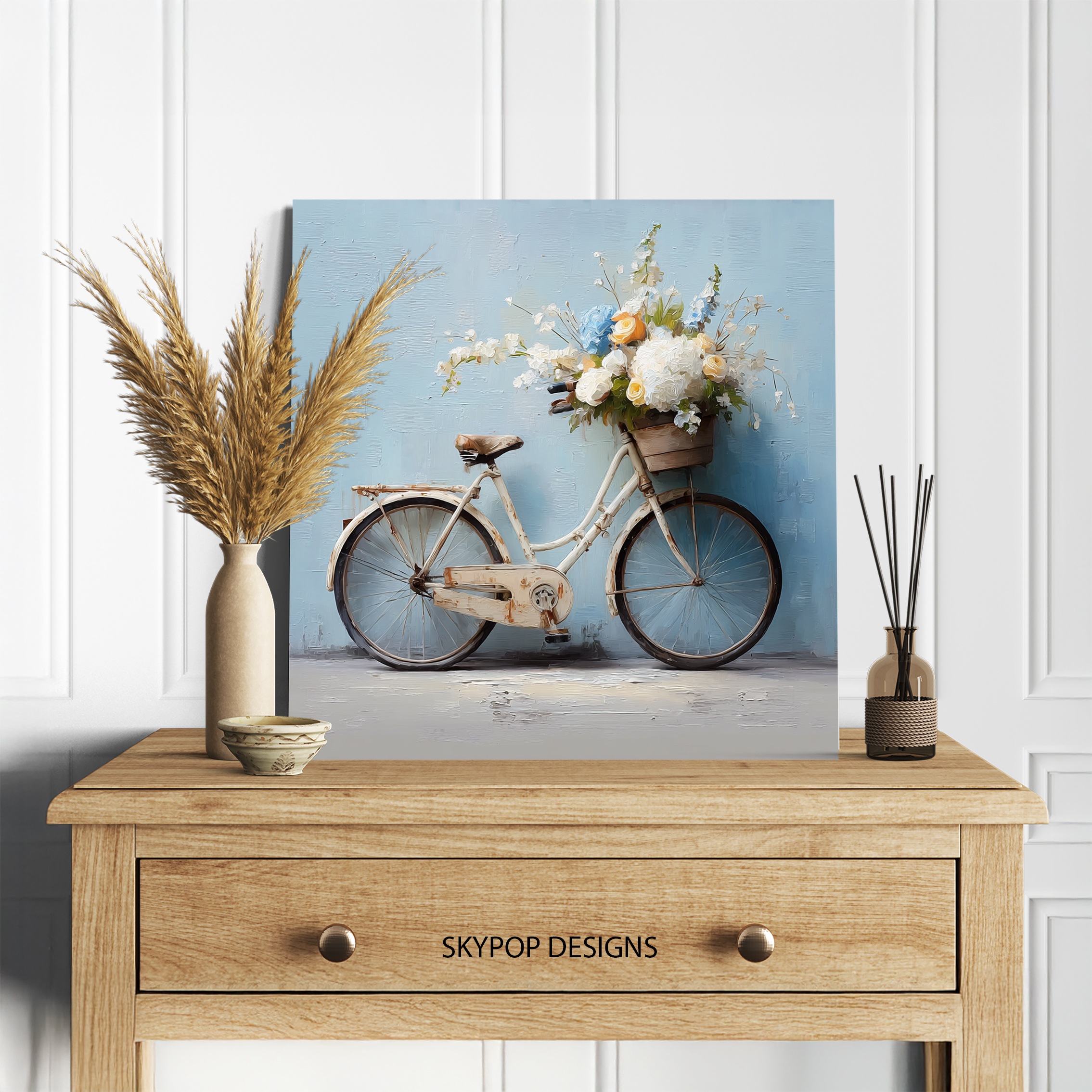 5.jpg Vintage Bicycle Flower Basket Art