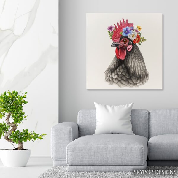 Rooster Flower Crown Art