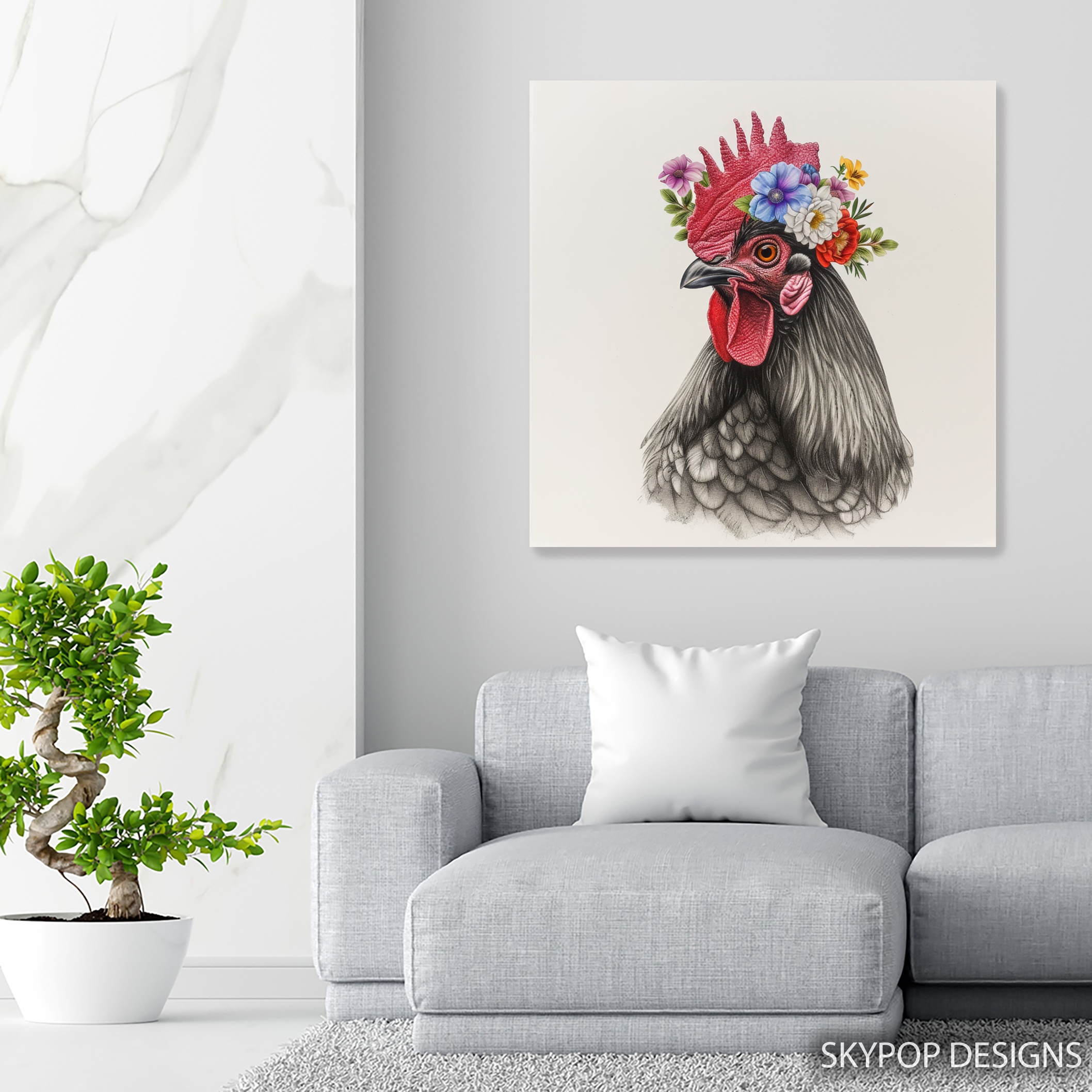 5.jpg Rooster Flower Crown Art