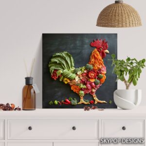 Rooster Vegetable Art