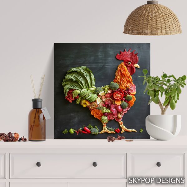 Rooster Vegetable Art