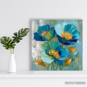 Blue Floral Breeze Art