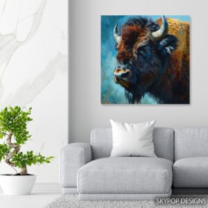 Bison Portrait Art