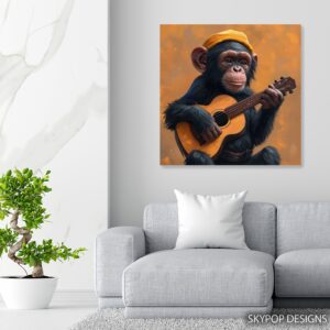 Chimpanzee Guitar Art