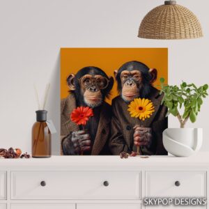 Chimpanzee Duo Art
