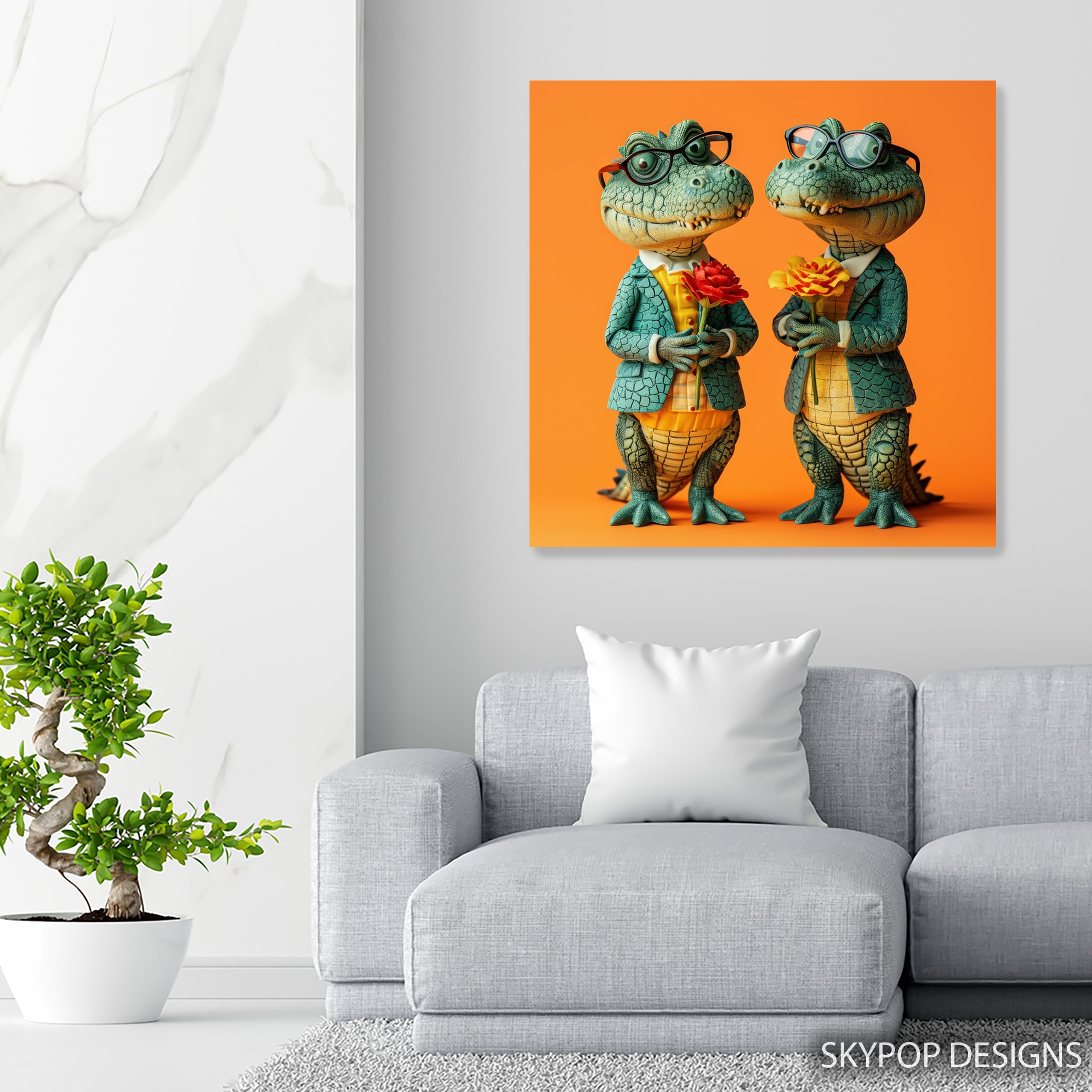 5.jpg Crocodile with Roses Art