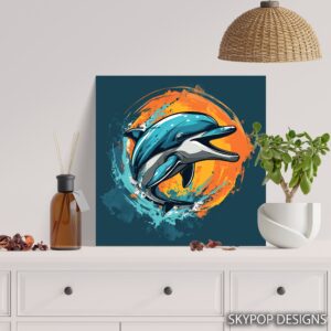 Dolphin Art Poster or Canvas